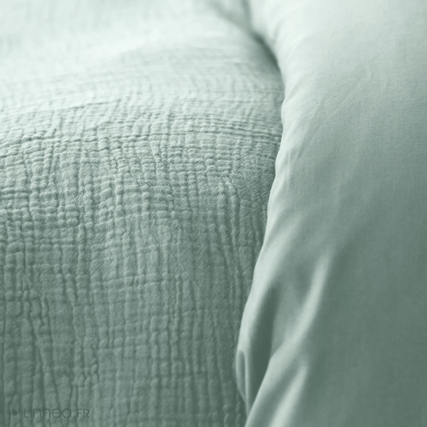Parure housse de couette gaze de coton amande