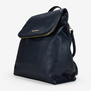 Mochila casual azul marino con solapa