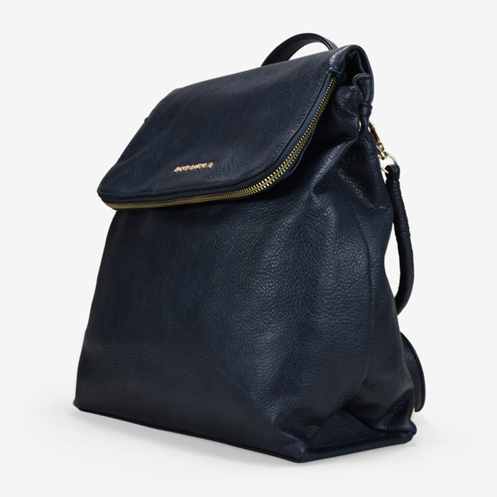 Mochila casual azul marino con solapa