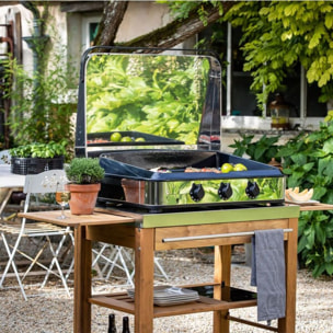 Plancha gaz ENO 80 cm Inox 3 brûleurs à poser, 69x40 cm