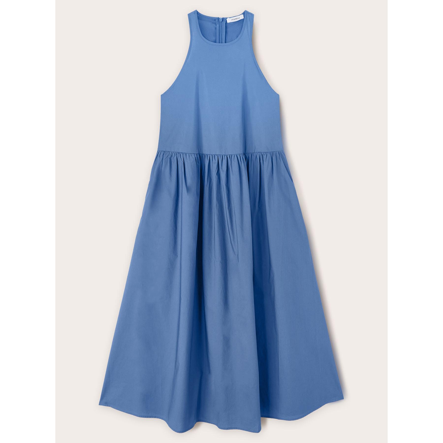 Motivi - Vestido midi de popelina - Azul