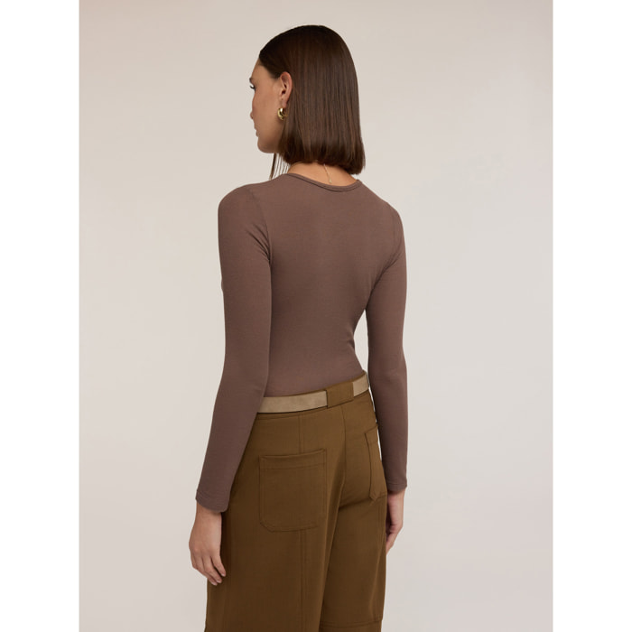 Motivi - T-shirt sottogiacca misto cachemire - Marrone