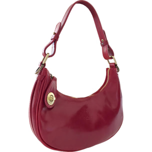 Borsa a Spalla Elegante Mezzaluna da Donna in Pelle Lucida
