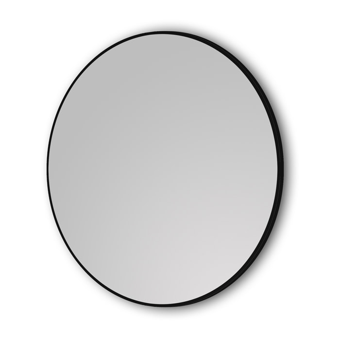 Miroir salle de bain circulaire 60cm de diametre - finition noir mat - RING DARK 60