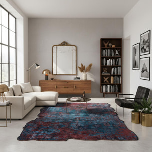 ATINOU Tapis salon kilim, Forme originale, Tissé à la main