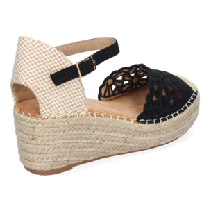 Sandalia de Cuña de Yute para Mujer, Comodas y Elegantes, Diseño Floral Bordado