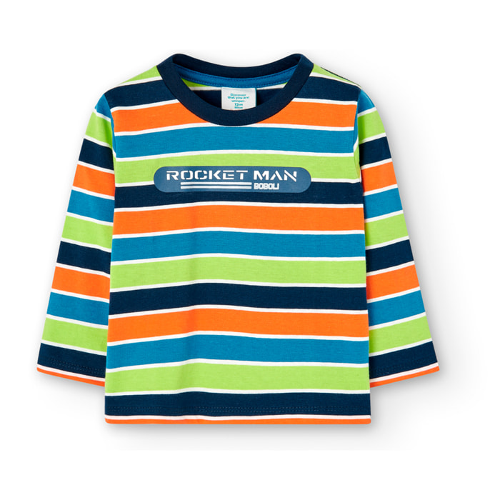 Camiseta punto listada de bebé niño -BCI