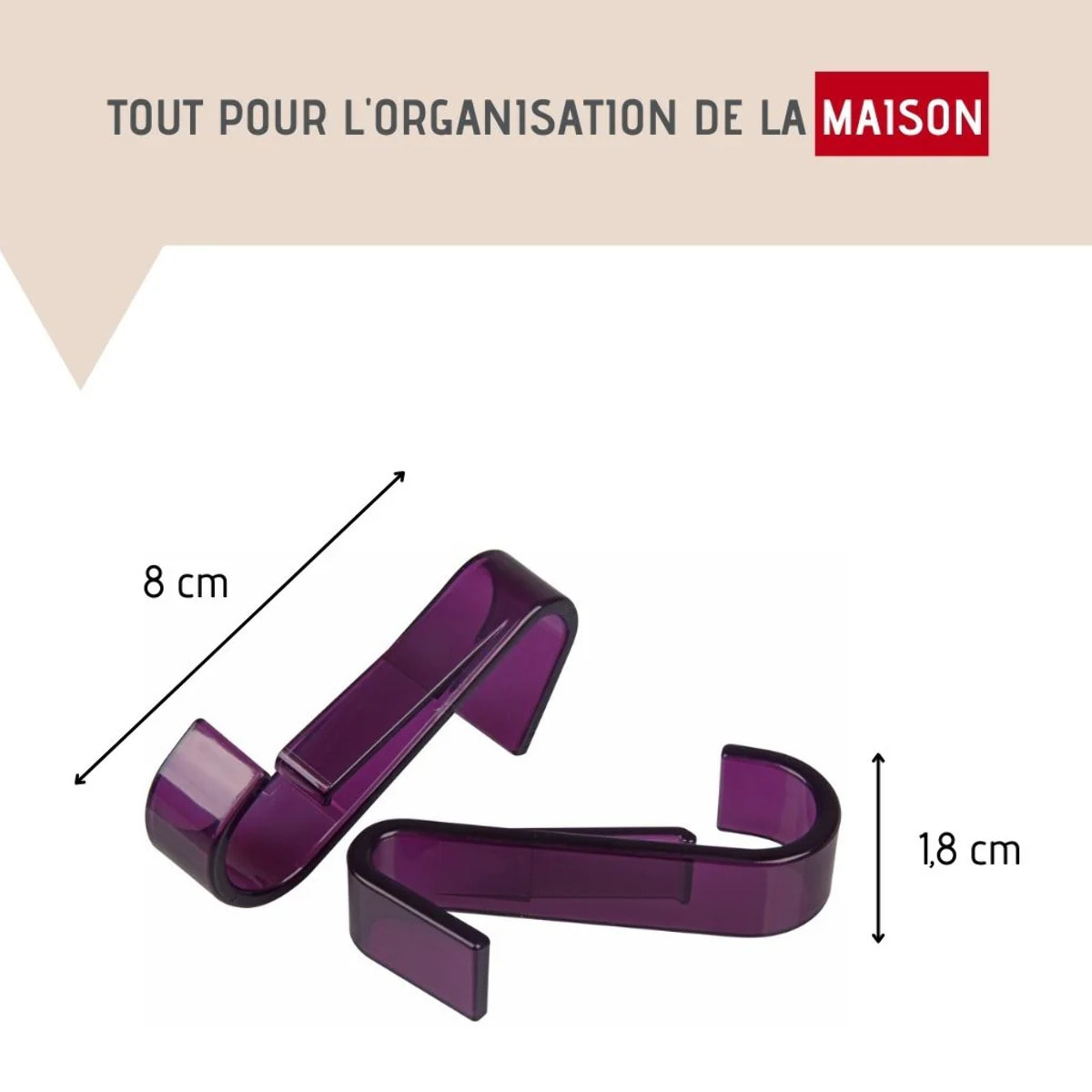 Lot de 2 crochets pour sèche serviette Fackelmann Tecno