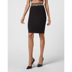 PHILIPP PLEIN Knit Short Skirt LEOPARD
