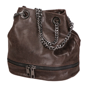 Borsa a spalla da donna In Vera pelle Made in Italy 30x26x17 cm