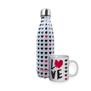Coffret bouteille isotherme et mug, Love