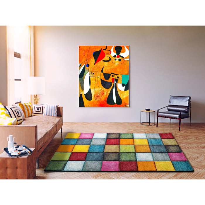 Alfombra geomÃ©trica Matrix multicolor, varias medidas disponibles