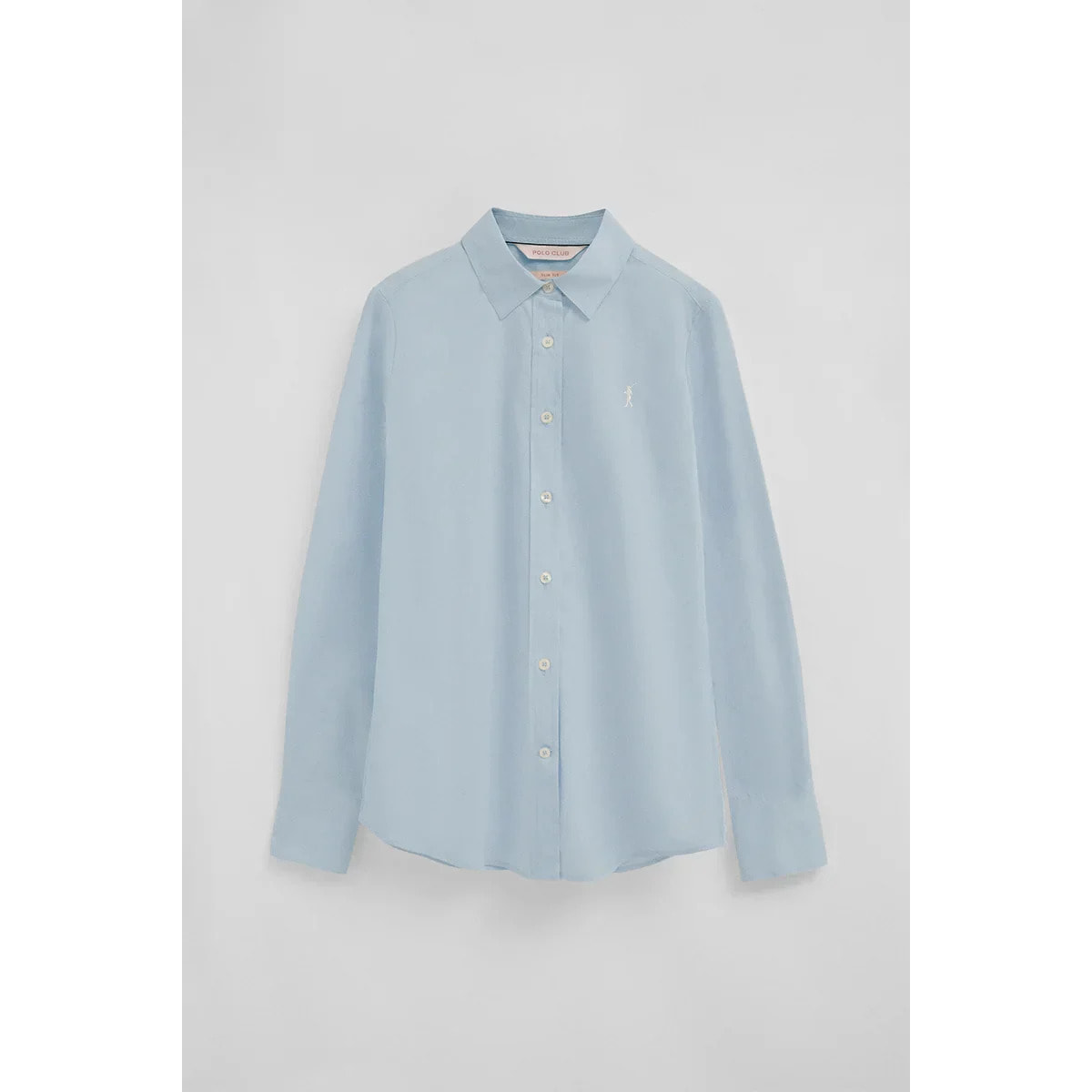 Pack donna con due camicie in bianco e azzurro slim fit con ricamo Rigby Go