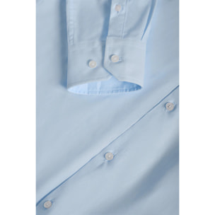 Camicia super slim fit celeste in cotone con logo Polo Club