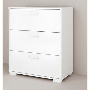 Cassettiera a 3 Cassetti Comò Comodino Mobile Contenitore Salvaspazio Design Moderno Camera da Letto Ingresso Soggiorno 70.2x39.8x82.7 Cm Bianco