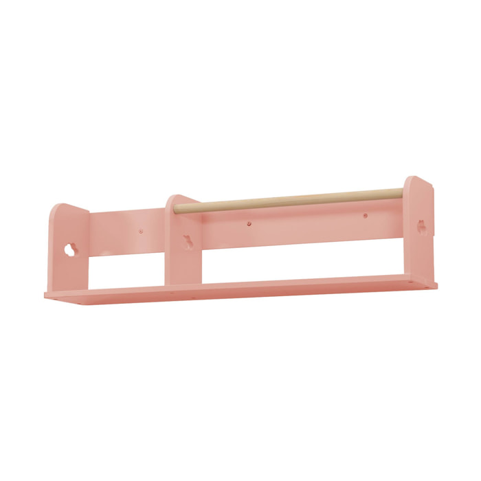 Étagère murale rose rangement chambre enfant 80cm