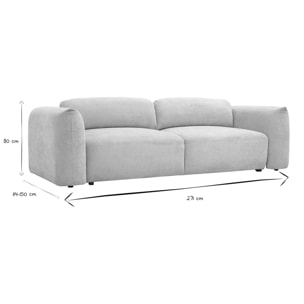 Canapé convertible 4 places avec coffre en tissu velours chenille beige SWELL