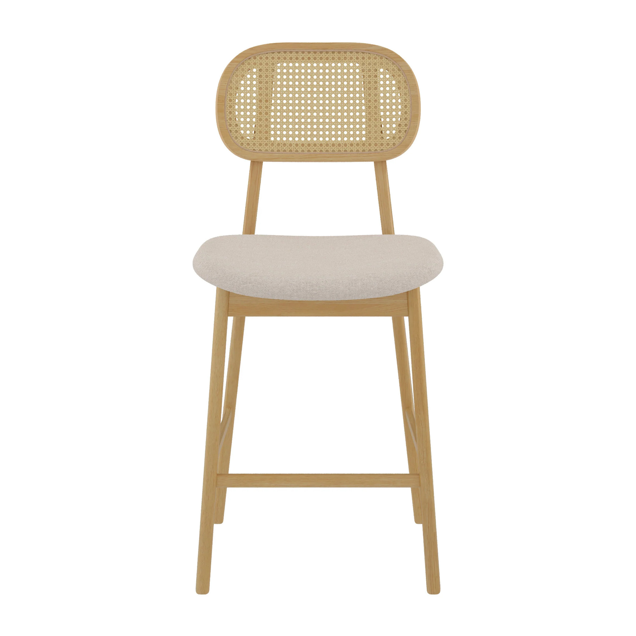 Lot de 2 chaises pour îlot central 64,5 cm en tissu beige - Maria