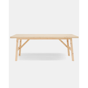 Table à manger en bois massif ton naturel en différentes tailles