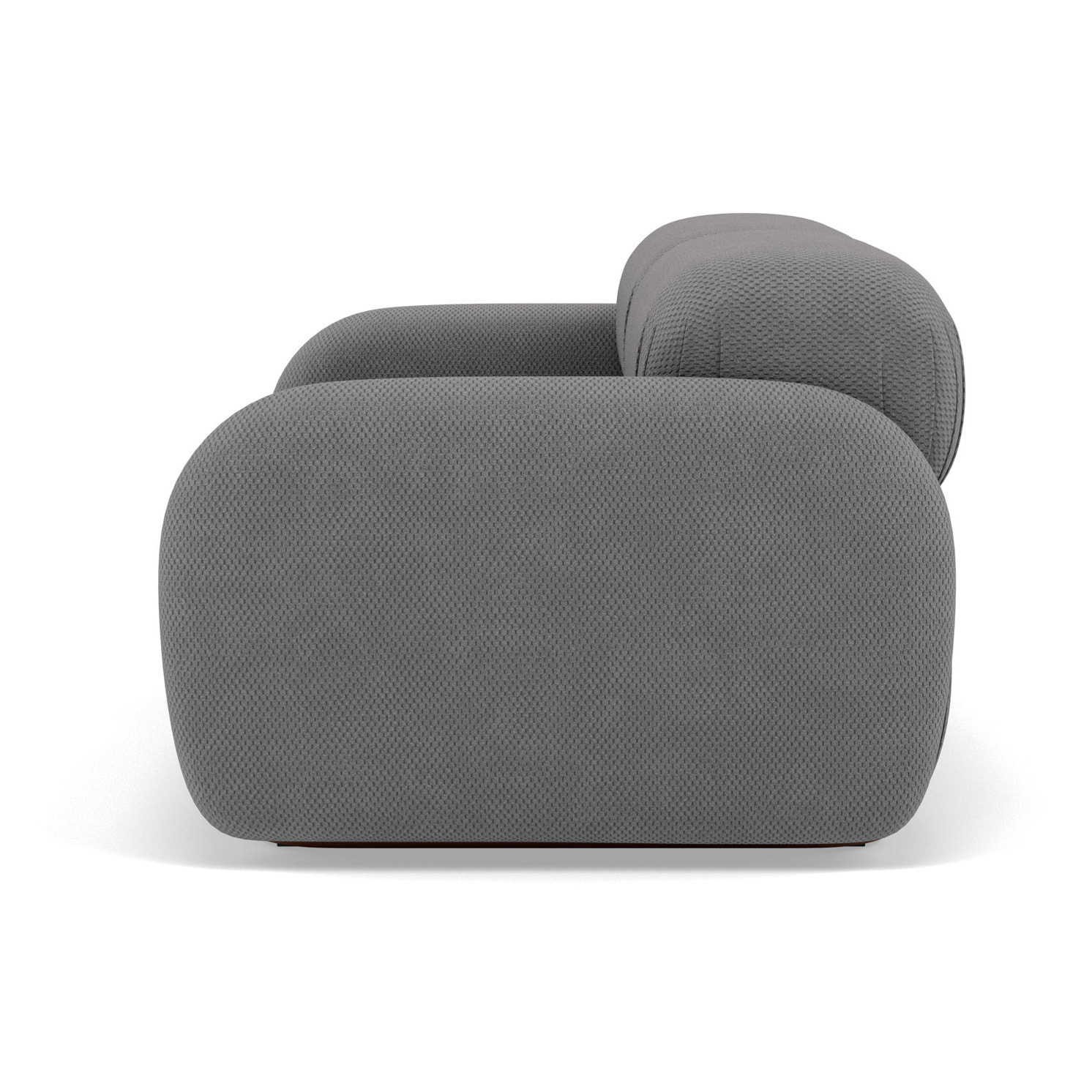 Penelope - canapé droit modulable 2 places en velours texturé - Gris