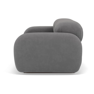 Penelope - canapé droit modulable 2 places en velours texturé - Gris