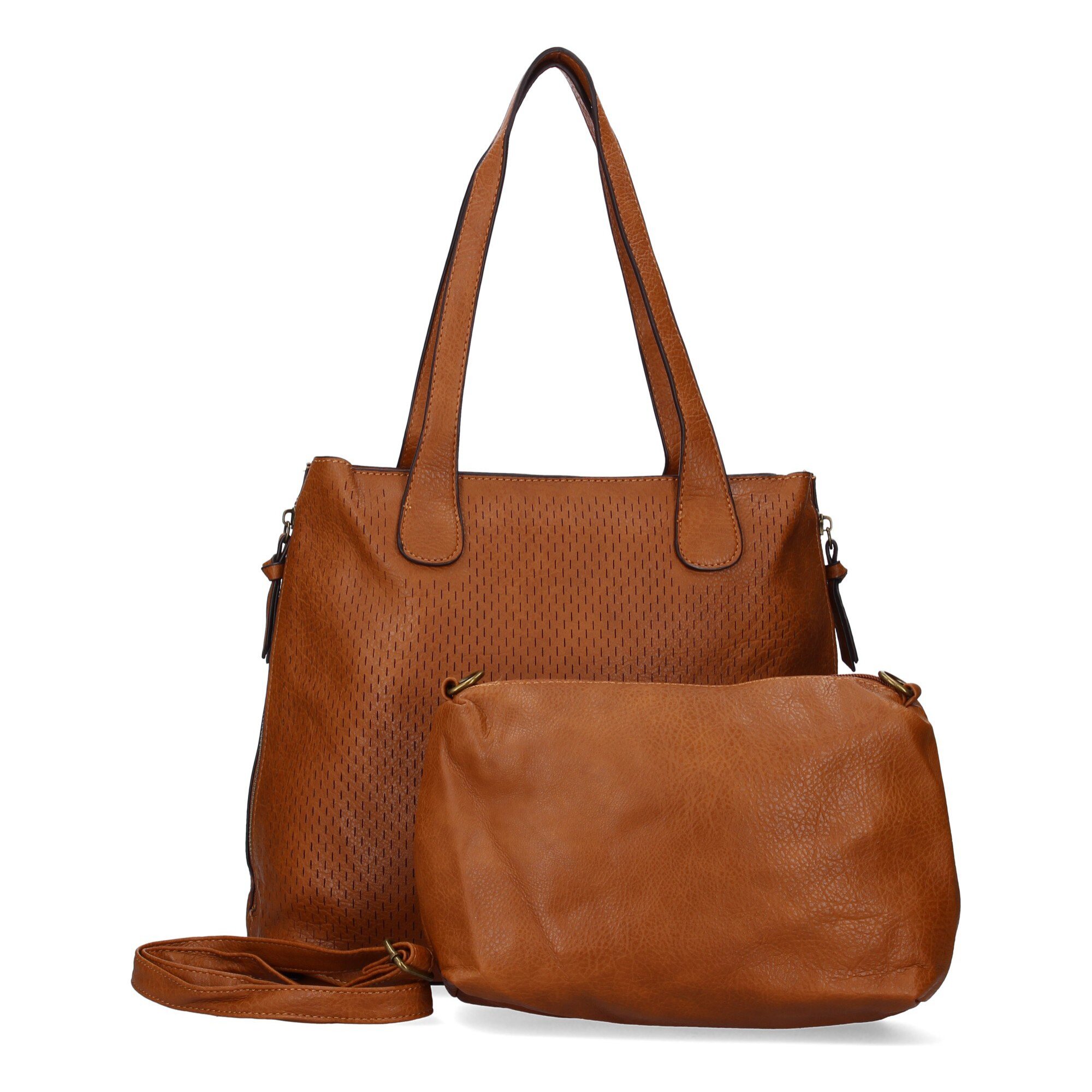 Bolso de hombro para mujer con dos piezas, compartimento principal con cremallera