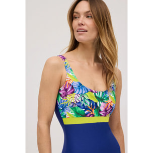 Costume da bagno snellente con dettagli stampa tropicale