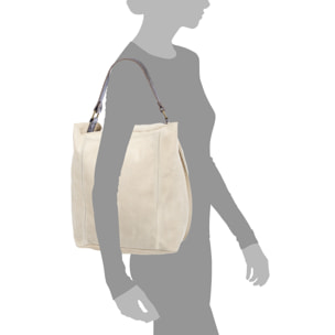 Avigliano bolso shopper mujer. Piel auténtica Gamuza.