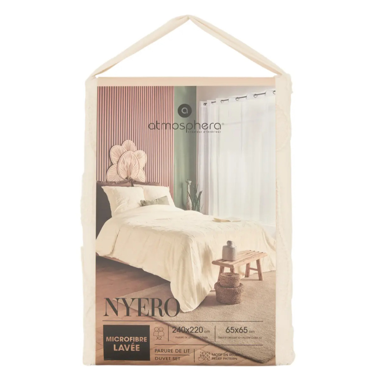 Parure de lit Nyero 220x240cm blanc