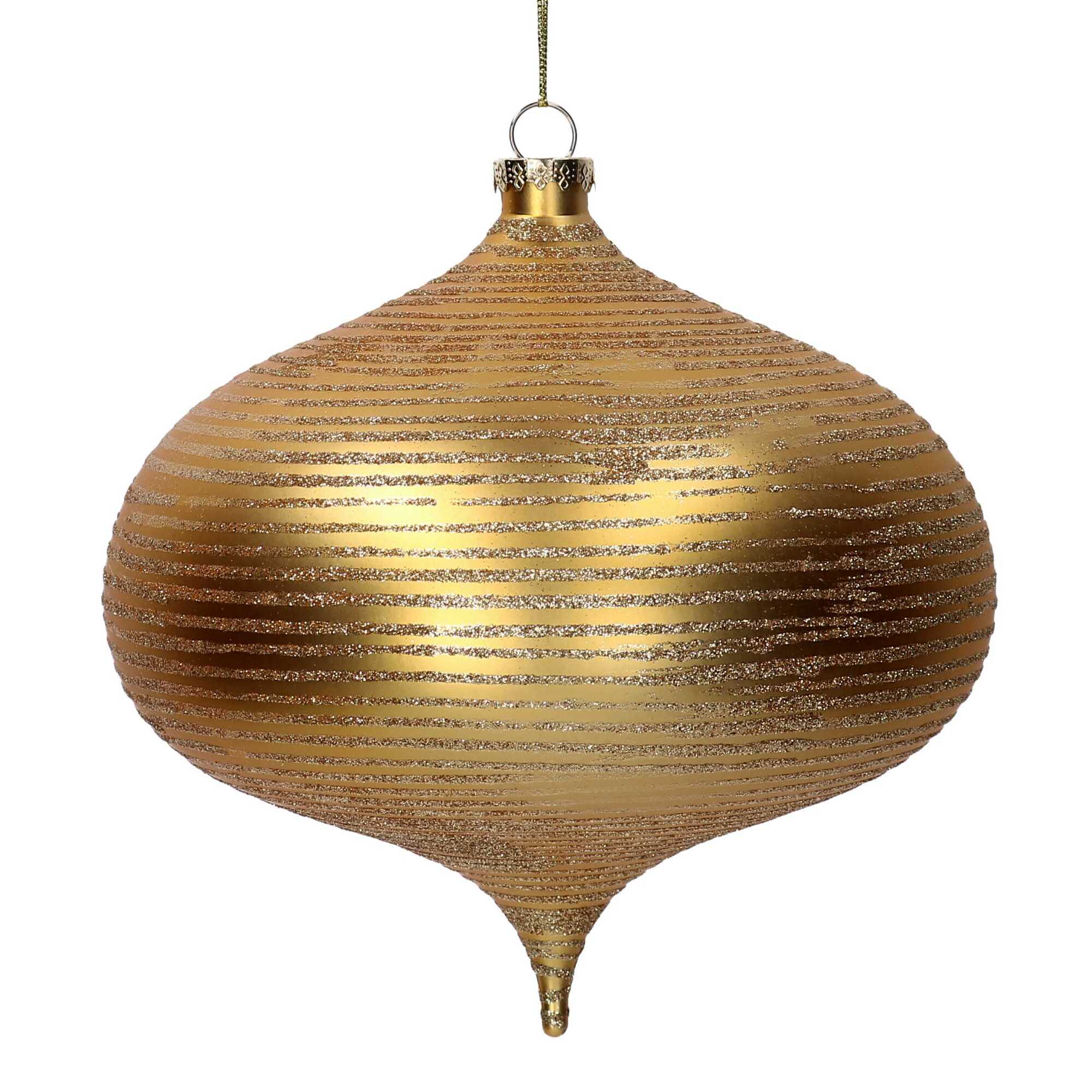 Sfera in plastica cipolla glitter oro cm ø20