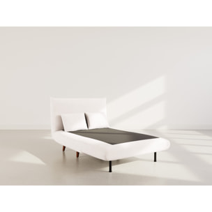 Lumi - Banquette convertible clic-clac 1 place en velours côtelé - Beige