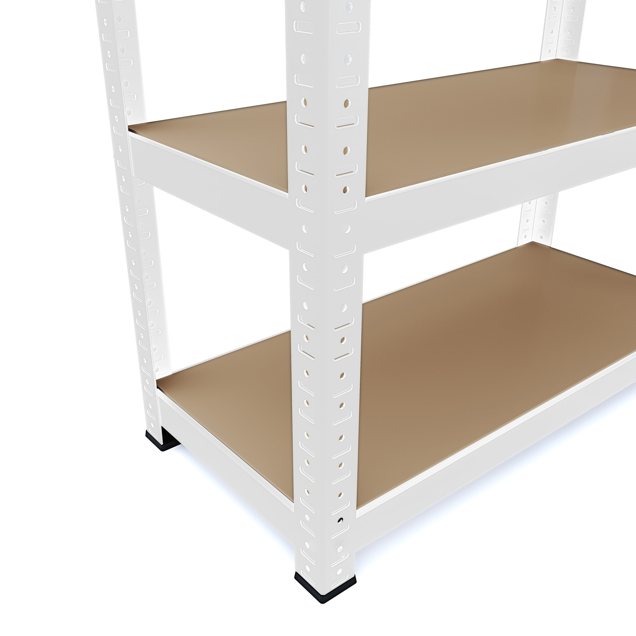 Set di 2 Scaffali In Metallo e MDF - Alta Portata Fino a 875 kg - 5 Ripiani Per Garage Officina Cantina Magazzino - Modulare - Bianco - 180x90x40 cm