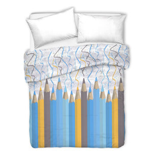 Copriletto di cotone matitoni azzurro 100% cotone
