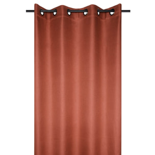 Rideau occultant et isolant doublé de polaire - Terracotta