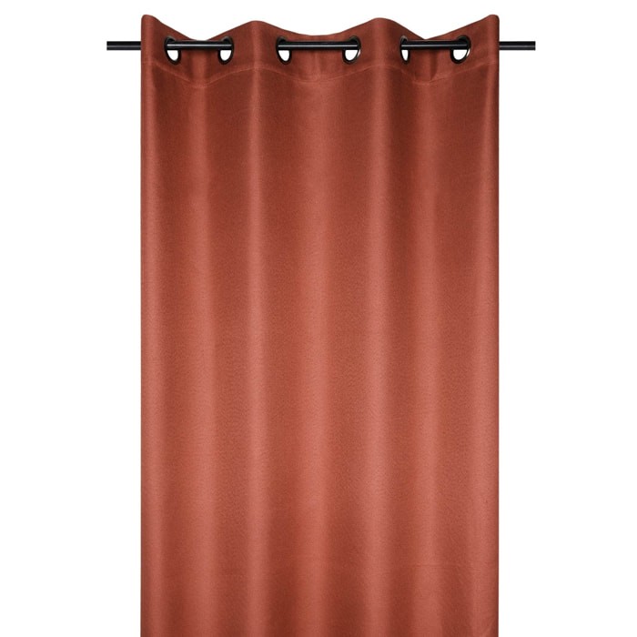 Rideau occultant et isolant doublé de polaire - Terracotta