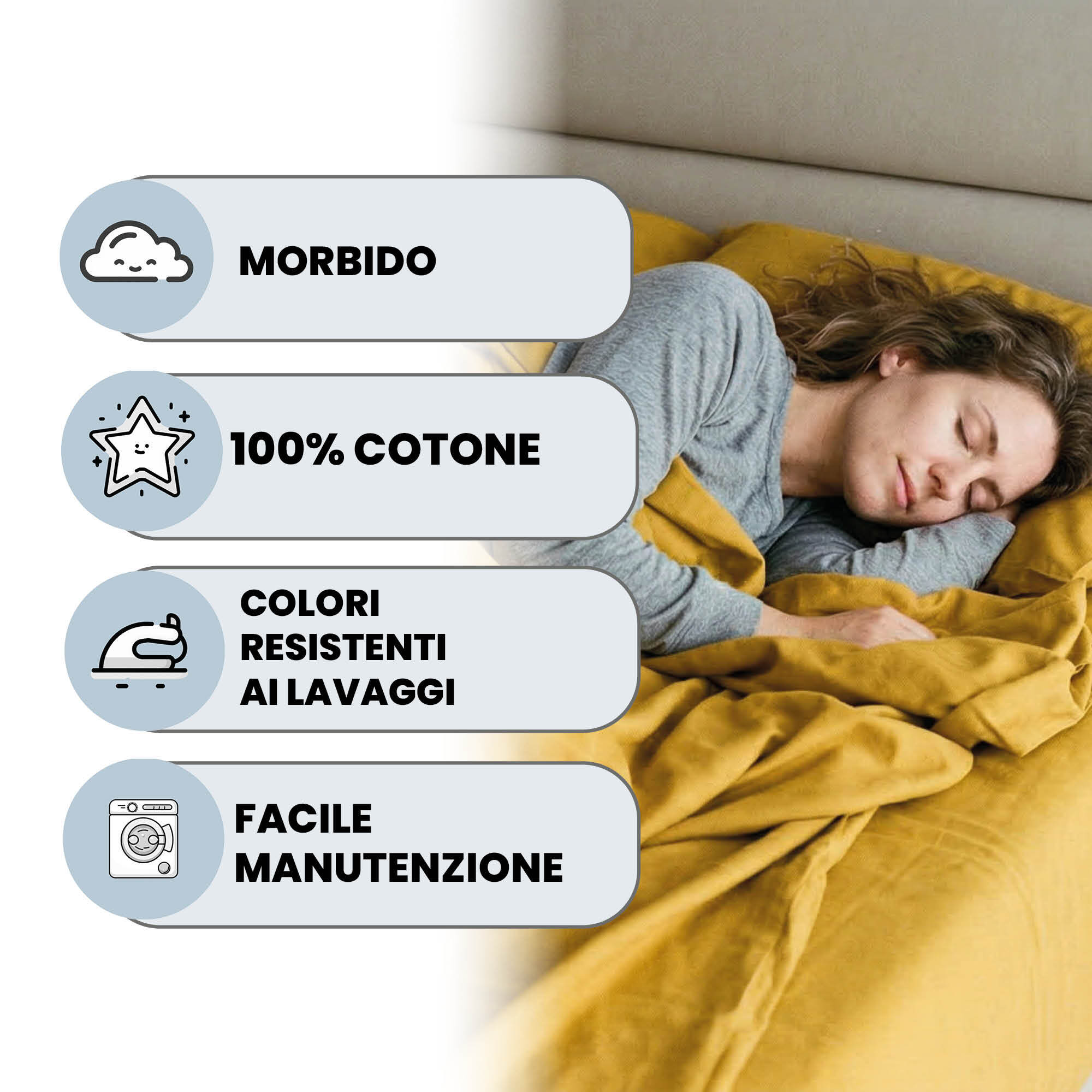 LENZUOLO SOPRA MAX COLOR, 100% Cotone, Tinta Unita, Made in Italy - SENAPE