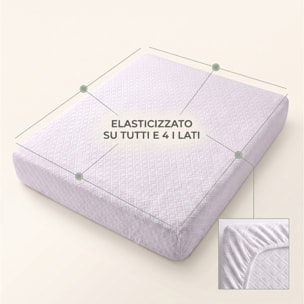 Coprimaterasso Intrecci Jacquard in Cotone e Poliestere 160 GSM Elasticizzato su 4 Lati No Stiro
