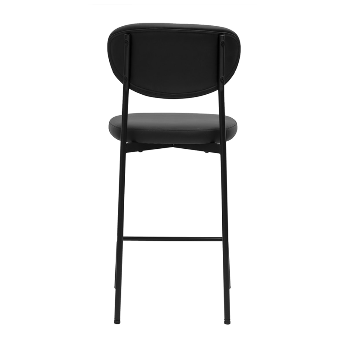 Tabourets de bar fixes noirs H65 cm (lot de 2) BREKA