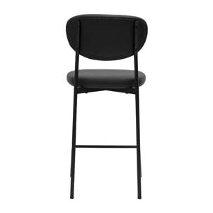 Tabourets de bar fixes noirs H65 cm (lot de 2) BREKA