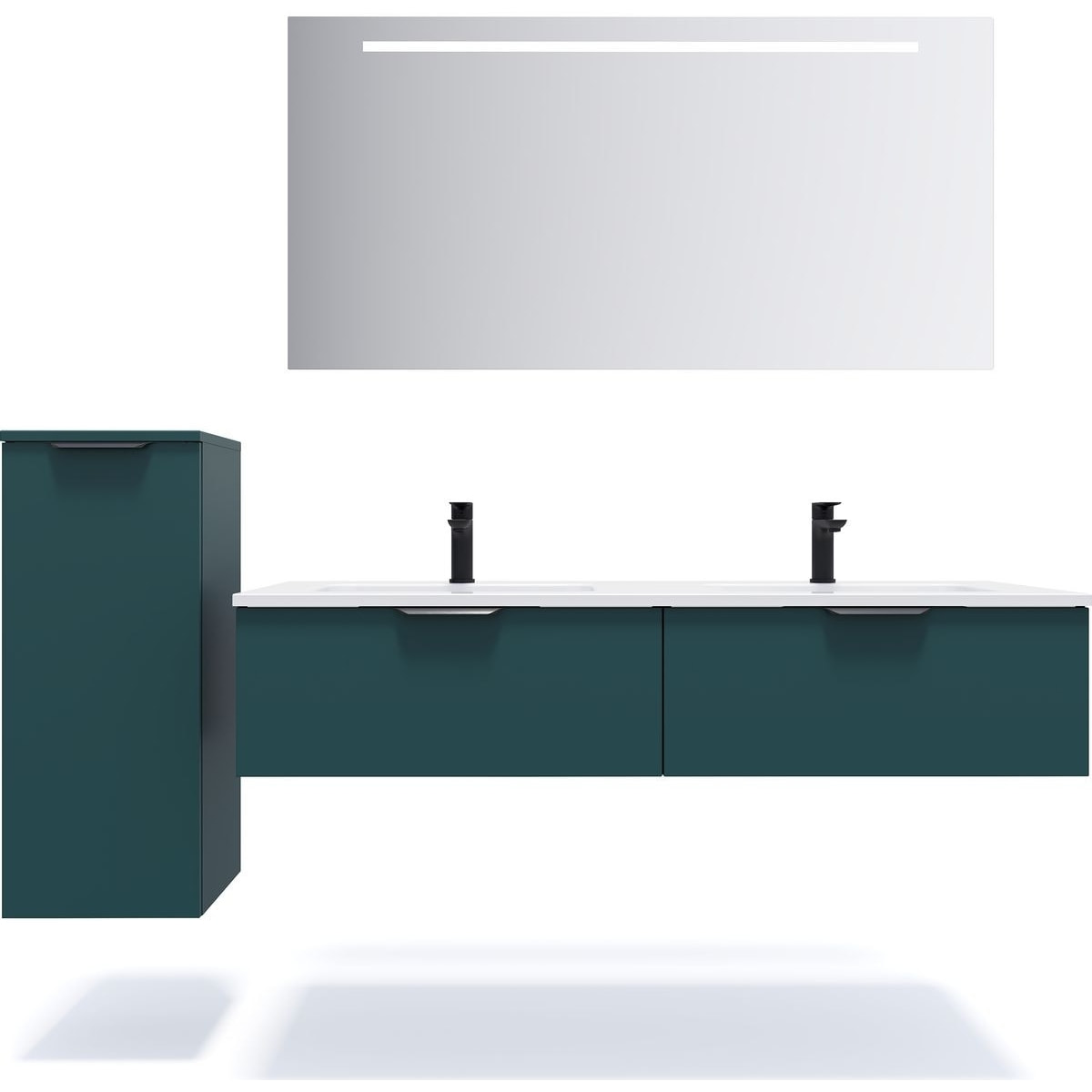 Meuble salle de bain double vasque 2 tiroirs - SOHO
