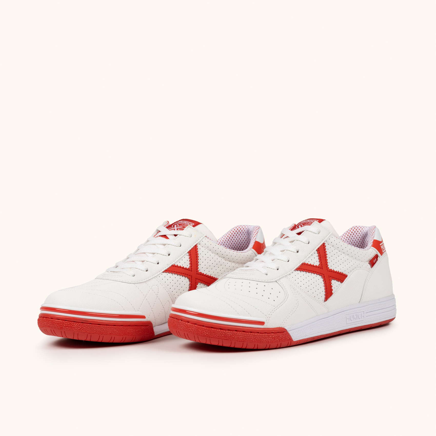 MUNICH G-3 455 Zapatillas de Fútbol Sala Técnicas Blanco y Rojo