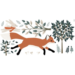 Sticker Lilipinso Mr Fox en Forêt 130 x 64 cm