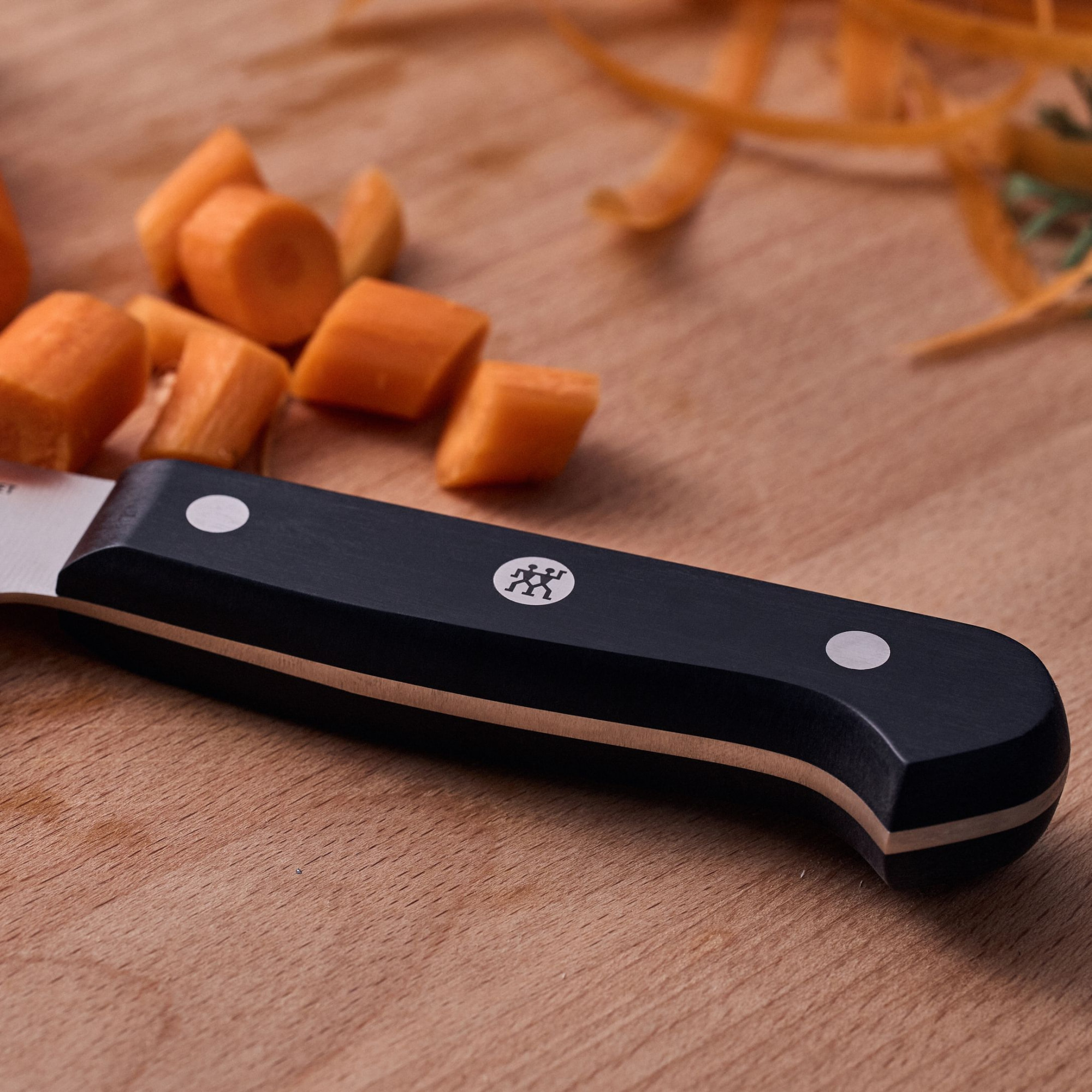 Couteau de Chef, 20 cm, Acier Spécial Inoxydable, Noir, Gourmet