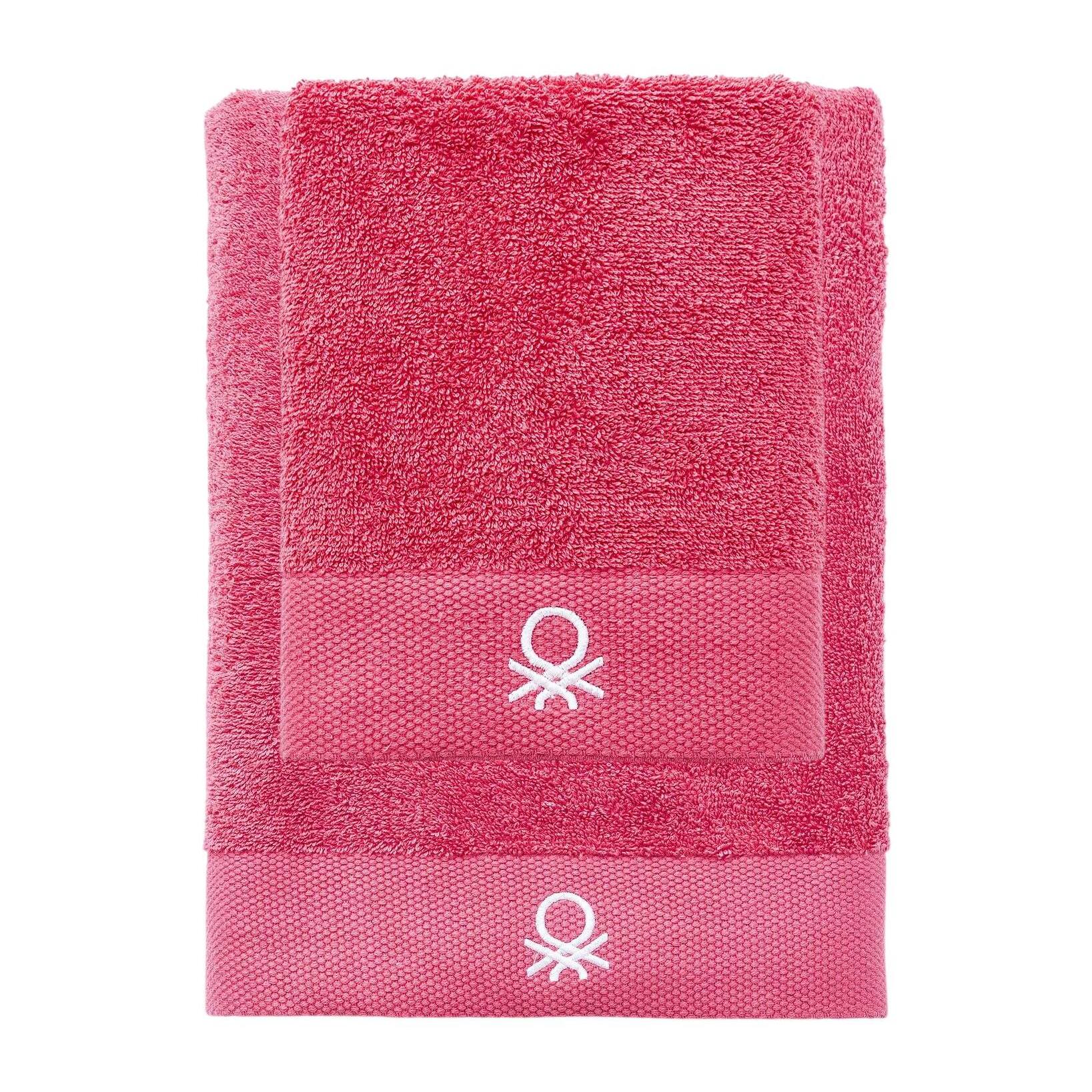 Juego de 2 toallas de baño 50x90cm + 70x140cm, rosa
