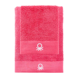 Juego de 2 toallas de baño 50x90cm + 70x140cm, rosa
