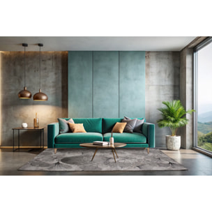 TAPPETO ARREDO DIS. GINKO BLU INDACO MIS. 80X150 CM CON ANTISCIVOLO