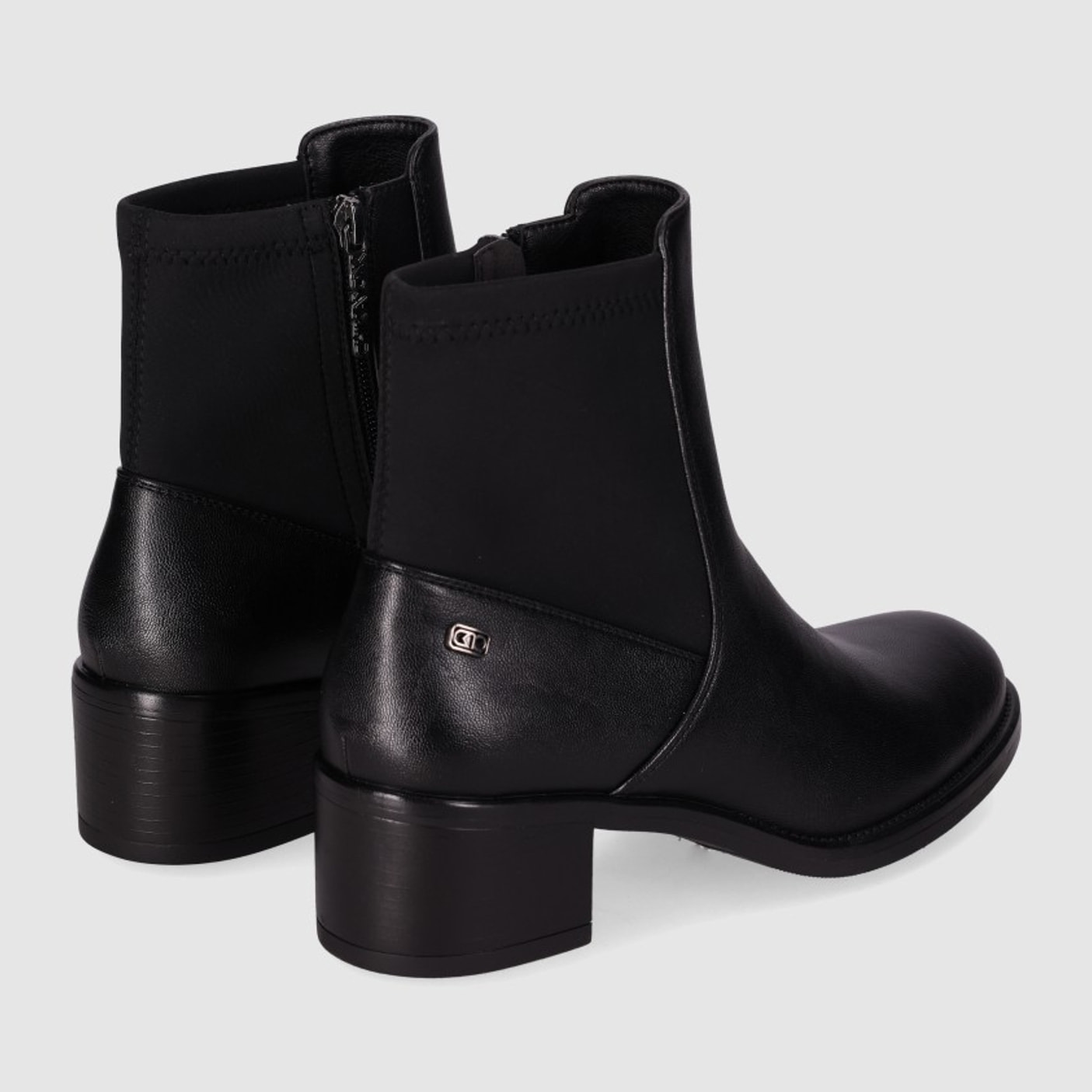 Botines de Piel Sintética - Negro - Tacón: 5 cm