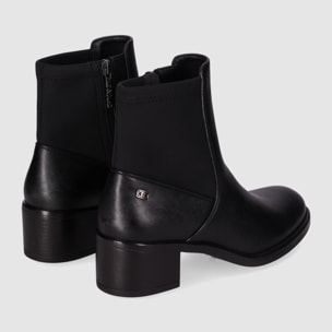 Botines de Piel Sintética - Negro - Tacón: 5 cm