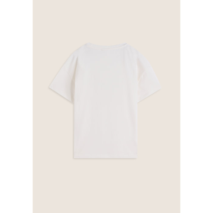 T-shirt bambina con maxi logo borchiato