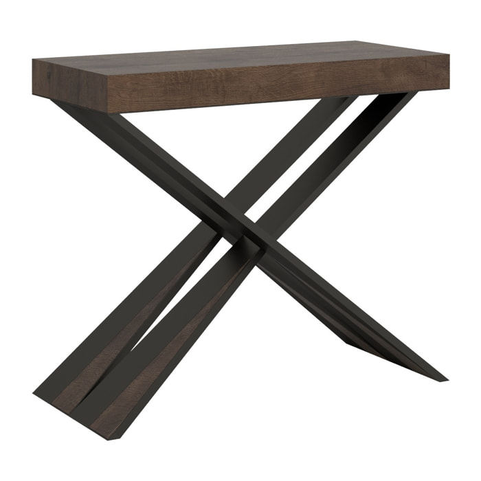 Consolle allungabile 90x40/300 cm Diago Premium Noce telaio Antracite